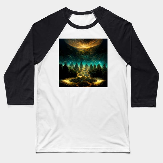 Enchanted Forest - best selling Baseball T-Shirt by bayamba